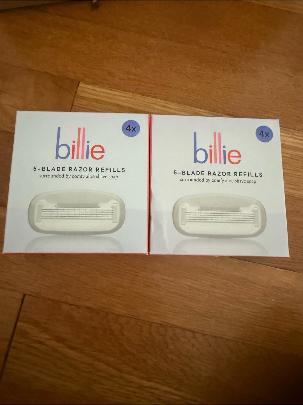 Billie 5-Blade Razor Refills - White with Pink & Blue Logo